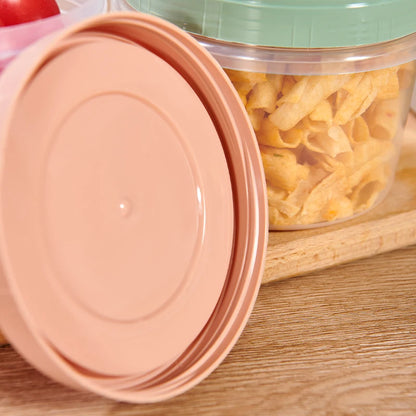 Food Storage Container - 4 Pcs 500ml Round Fresh Keeping Box | Microwave Safe Kitchen Storage - ZOOMNSTORE