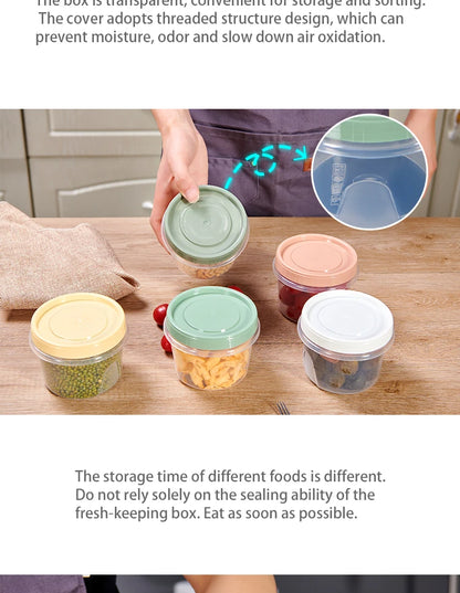 Food Storage Container - 4 Pcs 500ml Round Fresh Keeping Box | Microwave Safe Kitchen Storage - ZOOMNSTORE