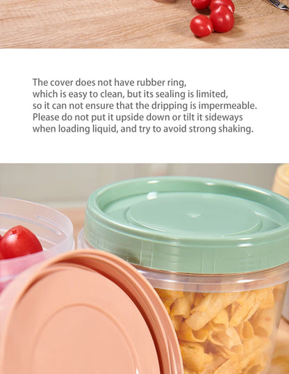 Food Storage Container - 4 Pcs 500ml Round Fresh Keeping Box | Microwave Safe Kitchen Storage - ZOOMNSTORE