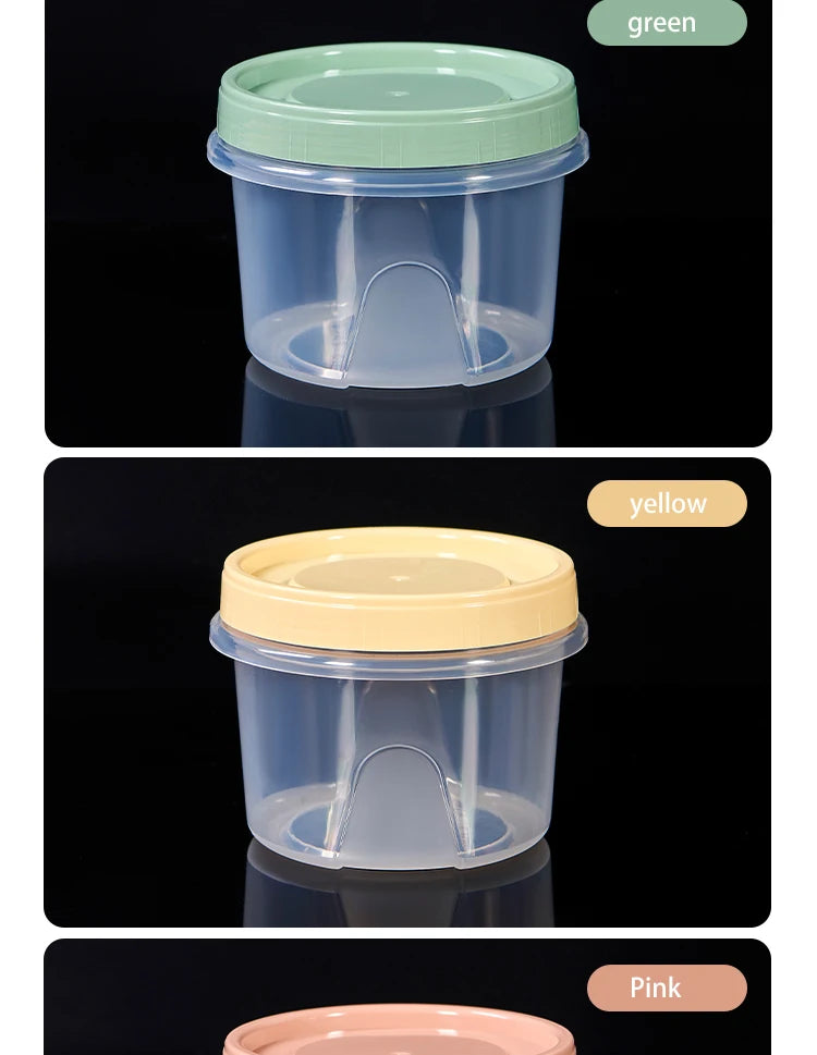 Food Storage Container - 4 Pcs 500ml Round Fresh Keeping Box | Microwave Safe Kitchen Storage - ZOOMNSTORE