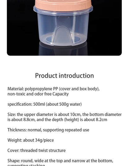 Food Storage Container - 4 Pcs 500ml Round Fresh Keeping Box | Microwave Safe Kitchen Storage - ZOOMNSTORE