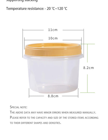 Food Storage Container - 4 Pcs 500ml Round Fresh Keeping Box | Microwave Safe Kitchen Storage - ZOOMNSTORE
