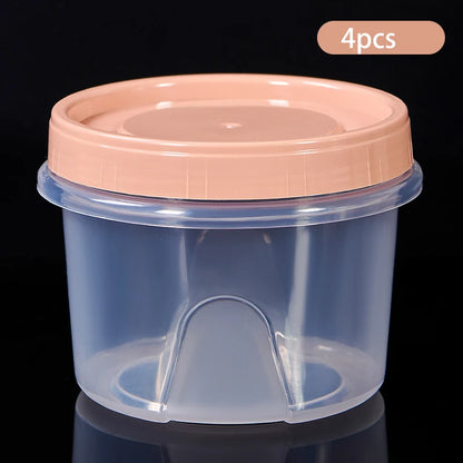 Food Storage Container - 4 Pcs 500ml Round Fresh Keeping Box | Microwave Safe Kitchen Storage - ZOOMNSTORE