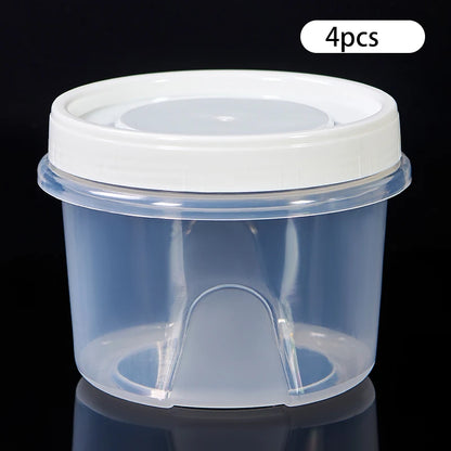 Food Storage Container - 4 Pcs 500ml Round Fresh Keeping Box | Microwave Safe Kitchen Storage - ZOOMNSTORE