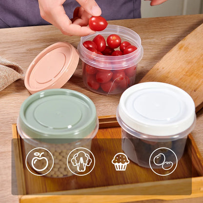 Food Storage Containers - 8 Pcs 500ml Round Airtight Food Grade Plastic Boxes - ZOOMNSTORE