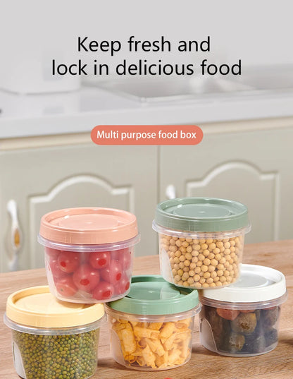 Food Storage Containers - 8 Pcs 500ml Round Airtight Food Grade Plastic Boxes - ZOOMNSTORE