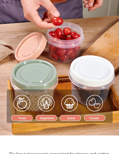 Food Storage Containers - 8 Pcs 500ml Round Airtight Food Grade Plastic Boxes - ZOOMNSTORE