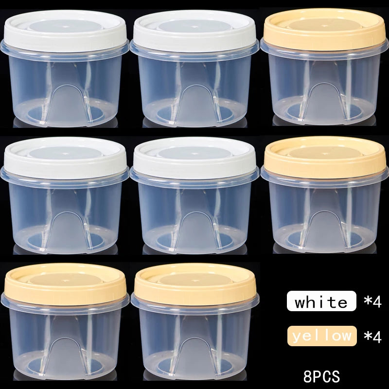 Food Storage Containers - 8 Pcs 500ml Round Airtight Food Grade Plastic Boxes - ZOOMNSTORE