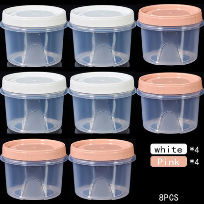 Food Storage Containers - 8 Pcs 500ml Round Airtight Food Grade Plastic Boxes - ZOOMNSTORE