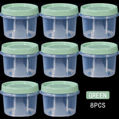 Food Storage Containers - 8 Pcs 500ml Round Airtight Food Grade Plastic Boxes - ZOOMNSTORE