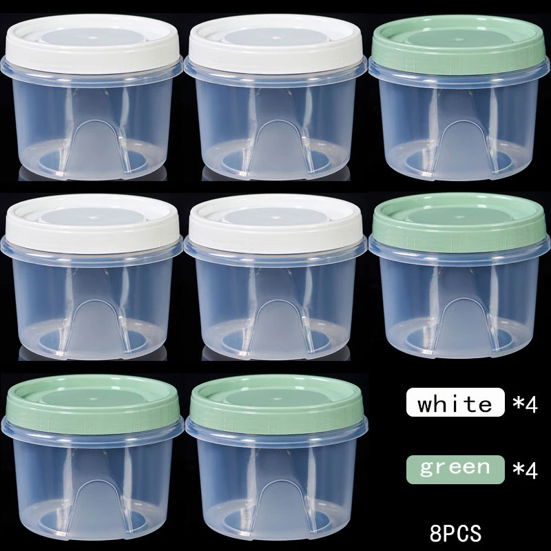 Food Storage Containers - 8 Pcs 500ml Round Airtight Food Grade Plastic Boxes - ZOOMNSTORE