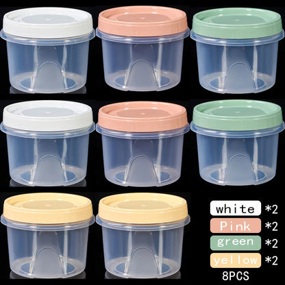 Food Storage Containers - 8 Pcs 500ml Round Airtight Food Grade Plastic Boxes - ZOOMNSTORE