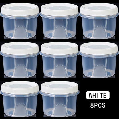Food Storage Containers - 8 Pcs 500ml Round Airtight Food Grade Plastic Boxes - ZOOMNSTORE