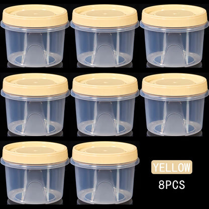 Food Storage Containers - 8 Pcs 500ml Round Airtight Food Grade Plastic Boxes - ZOOMNSTORE