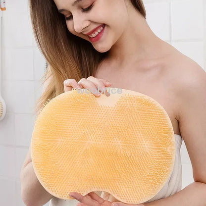 Silicone Rub Back Brush Bathroom Non-slip Wash Foot Pad Massage Shower Mat with Sucker Bath Massage Foot Exfoliating Brush Pad - ZOOMNSTORE