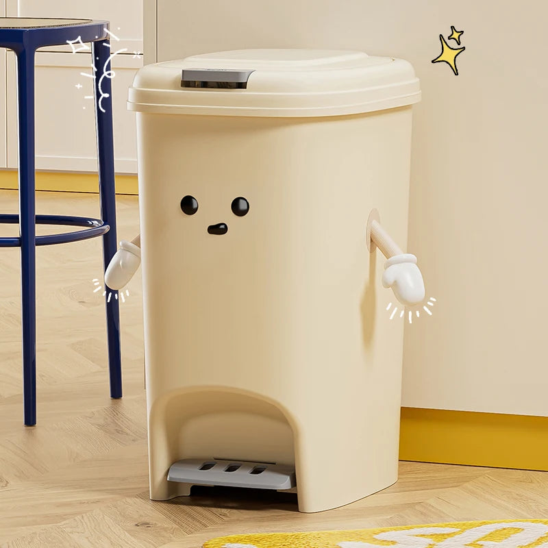 Large Capacity Foot Pedal Trash Can - 10L20L Kitchen  Dorm Room Bin - ZOOMNSTORE