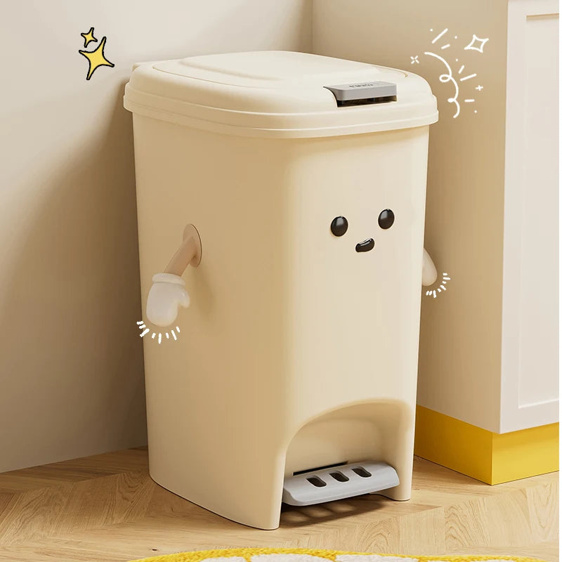 Large Capacity Foot Pedal Trash Can - 10L20L Kitchen  Dorm Room Bin - ZOOMNSTORE