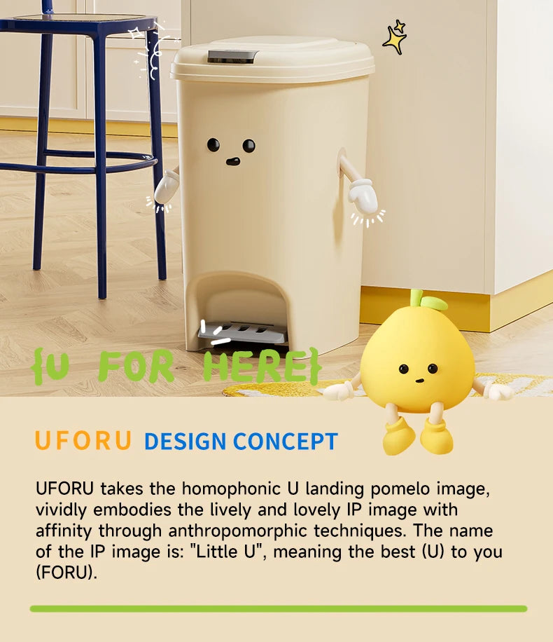 Large Capacity Foot Pedal Trash Can - 10L20L Kitchen  Dorm Room Bin - ZOOMNSTORE