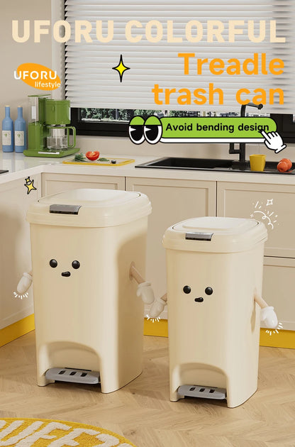 Large Capacity Foot Pedal Trash Can - 10L20L Kitchen  Dorm Room Bin - ZOOMNSTORE