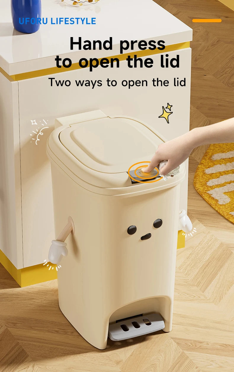 Large Capacity Foot Pedal Trash Can - 10L20L Kitchen  Dorm Room Bin - ZOOMNSTORE