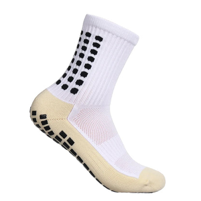 Football Grip Socks – Men Mid Calf Non Slip Running Sports Socks With Glue Dispenser - ZOOMNSTORE