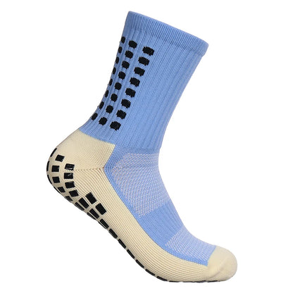 Football Grip Socks – Men Mid Calf Non Slip Running Sports Socks With Glue Dispenser - ZOOMNSTORE
