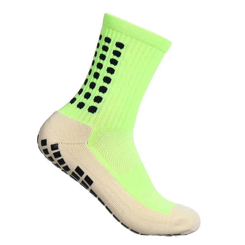 Football Grip Socks – Men Mid Calf Non Slip Running Sports Socks With Glue Dispenser - ZOOMNSTORE