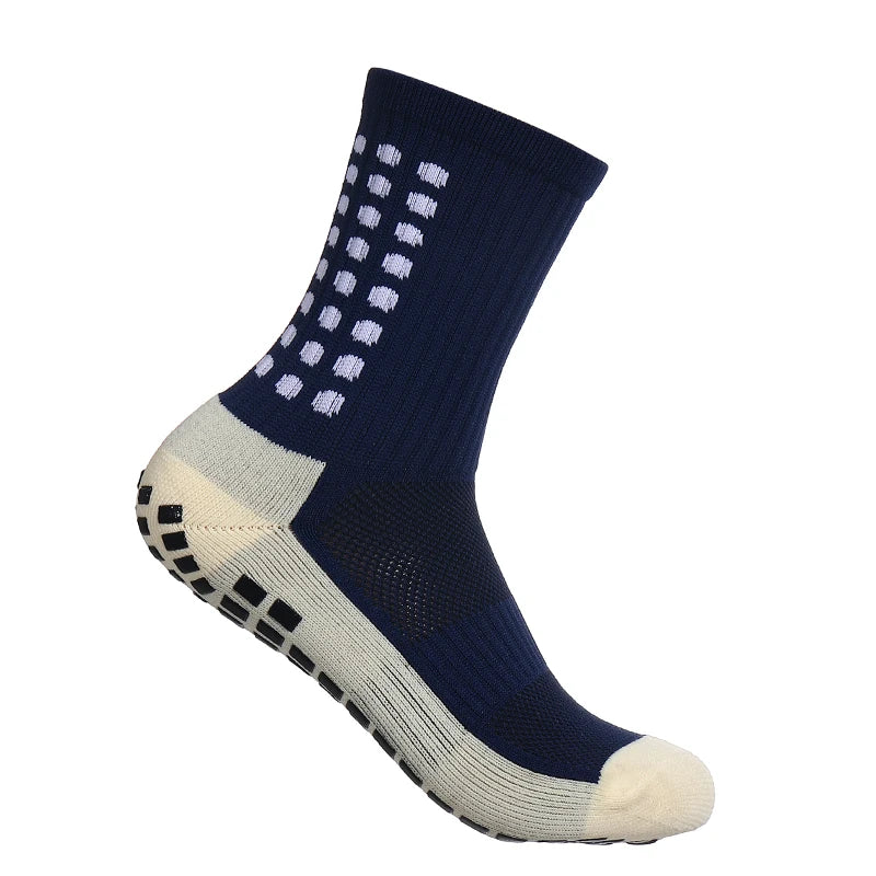 Football Grip Socks – Men Mid Calf Non Slip Running Sports Socks With Glue Dispenser - ZOOMNSTORE