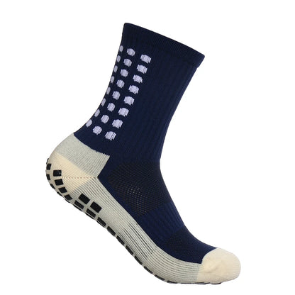 Football Grip Socks – Men Mid Calf Non Slip Running Sports Socks With Glue Dispenser - ZOOMNSTORE