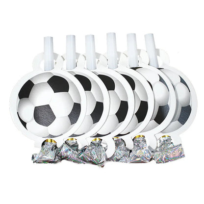 White Football Birthday Party Tableware Set - Disposable Plates Napkins Cups - ZOOMNSTORE
