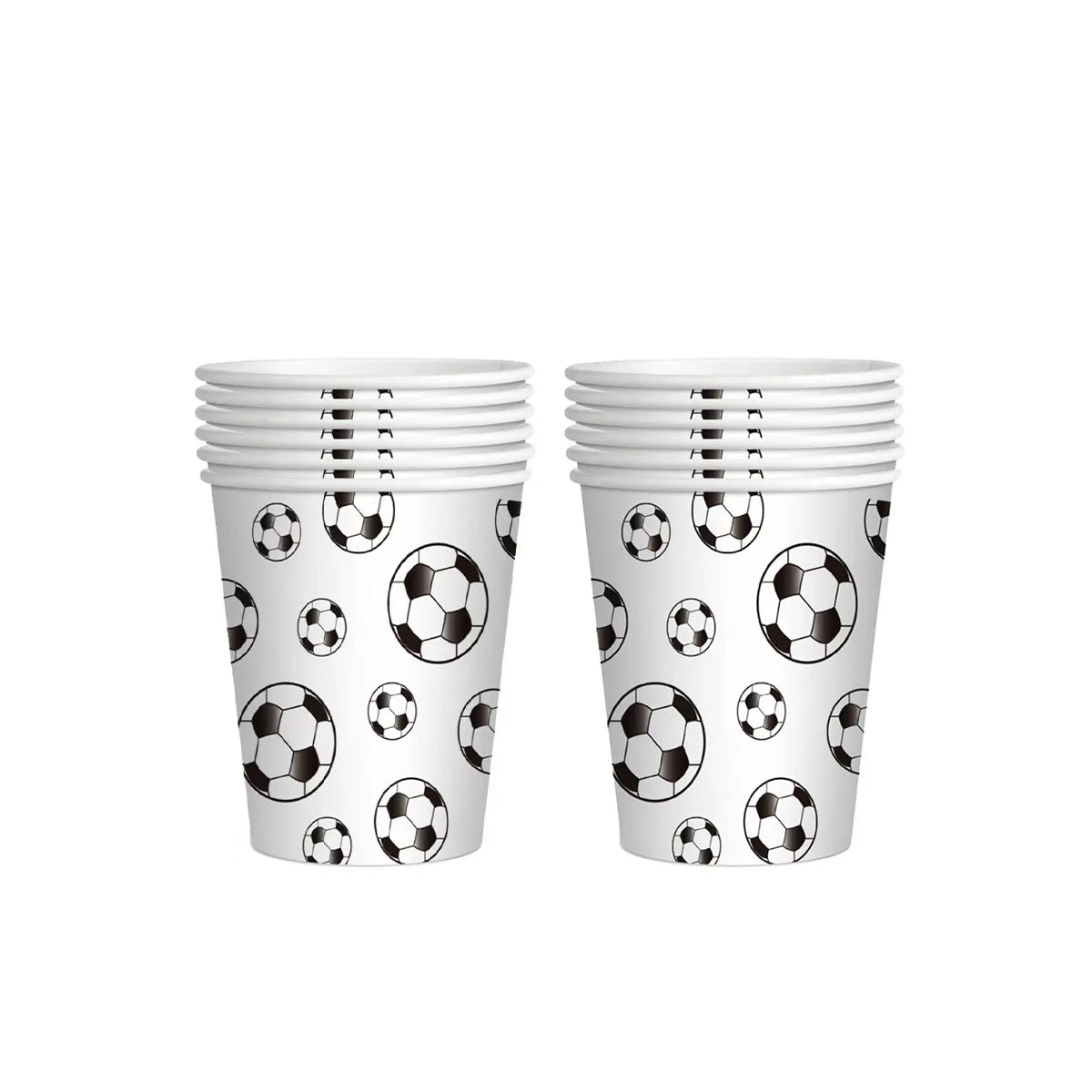 White Football Birthday Party Tableware Set - Disposable Plates Napkins Cups - ZOOMNSTORE