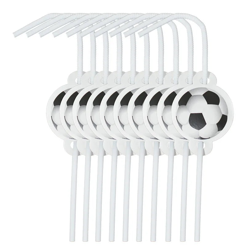 White Football Birthday Party Tableware Set - Disposable Plates Napkins Cups - ZOOMNSTORE