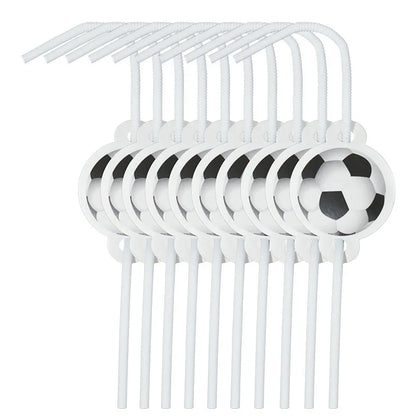 White Football Birthday Party Tableware Set - Disposable Plates Napkins Cups - ZOOMNSTORE