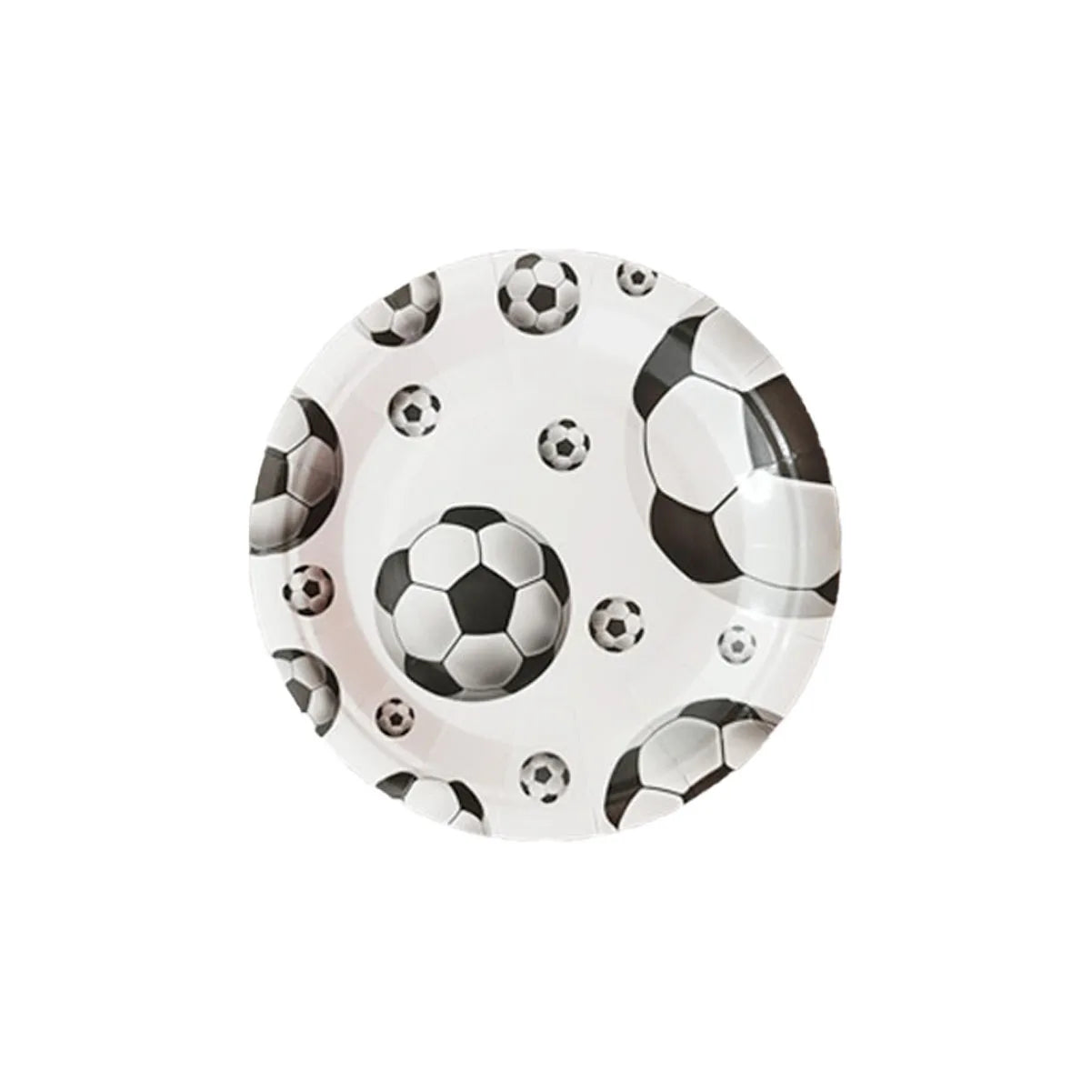 White Football Birthday Party Tableware Set - Disposable Plates Napkins Cups - ZOOMNSTORE