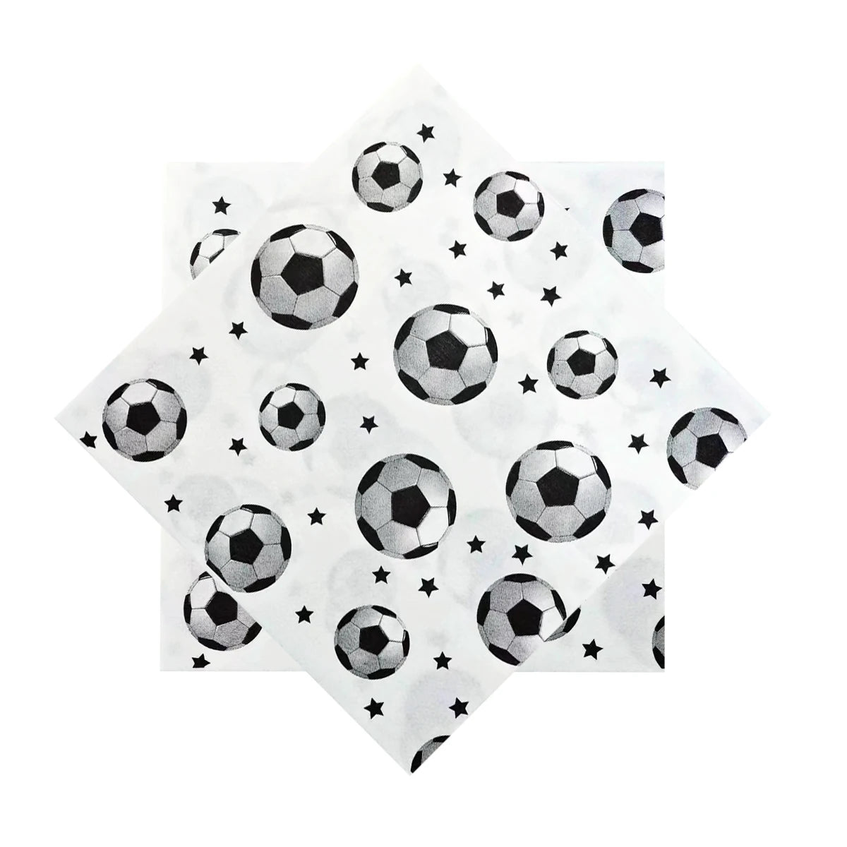 White Football Birthday Party Tableware Set - Disposable Plates Napkins Cups - ZOOMNSTORE