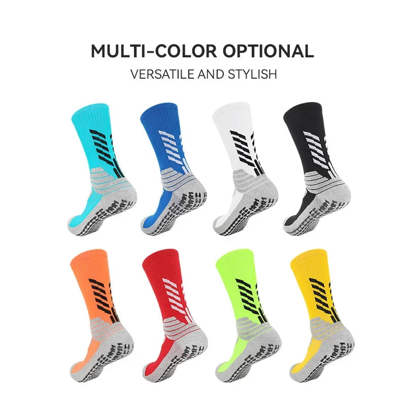 Football Socks Men - Thickened Cotton Medium Tube Anti Slip Soccer Socks With Cushioning - ZOOMNSTORE