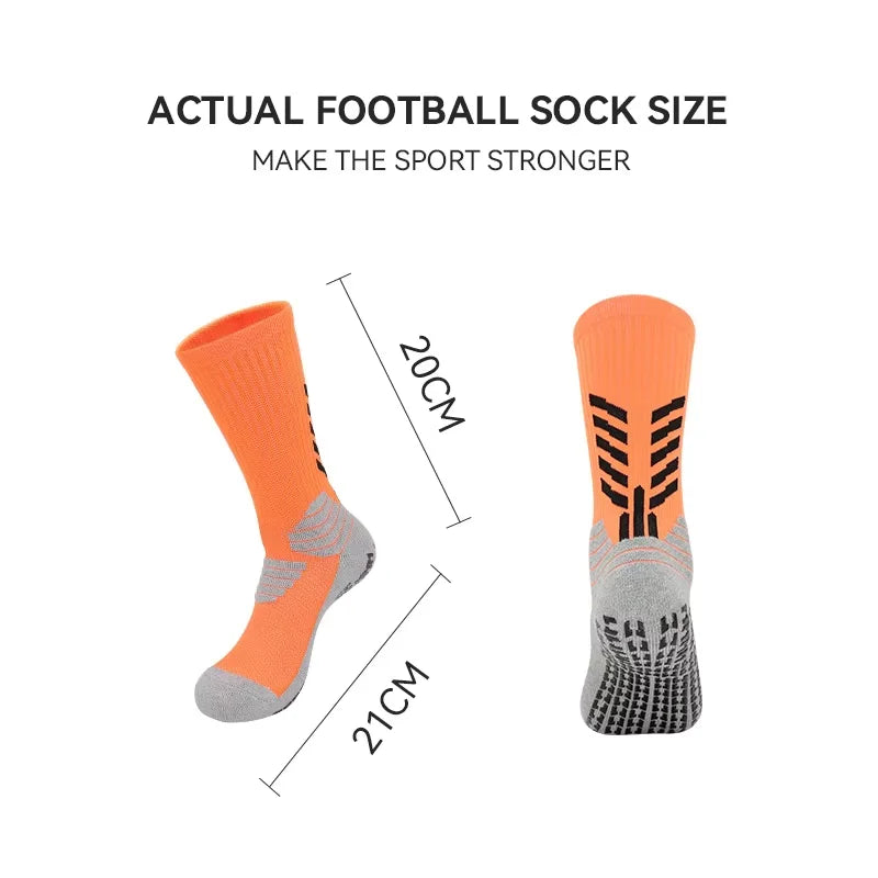 Football Socks Men - Thickened Cotton Medium Tube Anti Slip Soccer Socks With Cushioning - ZOOMNSTORE