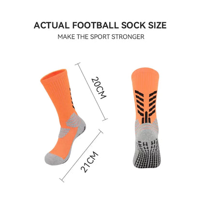 Football Socks Men - Thickened Cotton Medium Tube Anti Slip Soccer Socks With Cushioning - ZOOMNSTORE