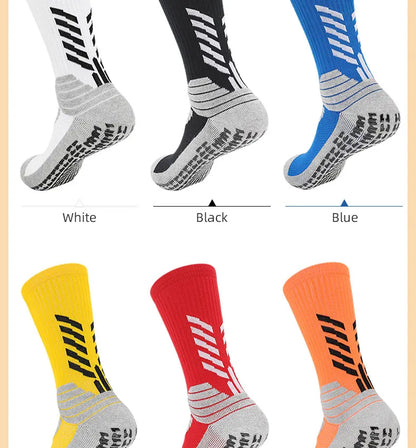 Football Socks Men - Thickened Cotton Medium Tube Anti Slip Soccer Socks With Cushioning - ZOOMNSTORE