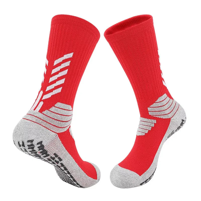 Football Socks Men - Thickened Cotton Medium Tube Anti Slip Soccer Socks With Cushioning - ZOOMNSTORE