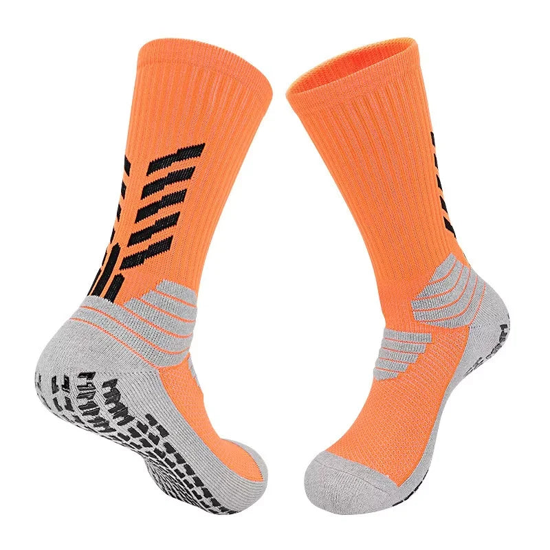 Football Socks Men - Thickened Cotton Medium Tube Anti Slip Soccer Socks With Cushioning - ZOOMNSTORE