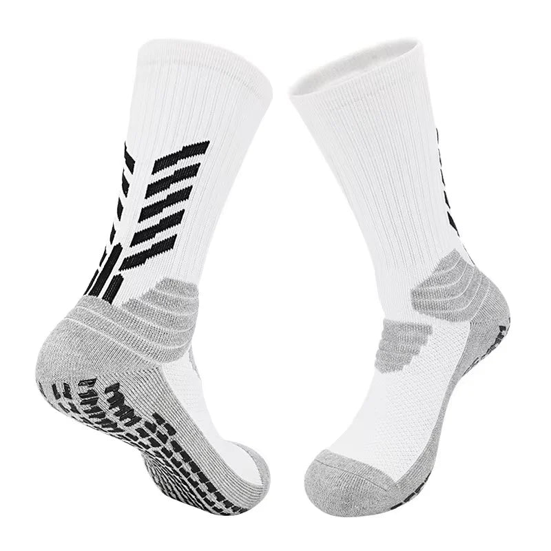 Football Socks Men - Thickened Cotton Medium Tube Anti Slip Soccer Socks With Cushioning - ZOOMNSTORE