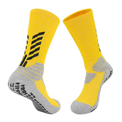 Football Socks Men - Thickened Cotton Medium Tube Anti Slip Soccer Socks With Cushioning - ZOOMNSTORE
