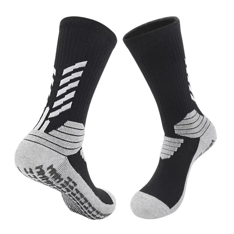 Football Socks Men - Thickened Cotton Medium Tube Anti Slip Soccer Socks With Cushioning - ZOOMNSTORE