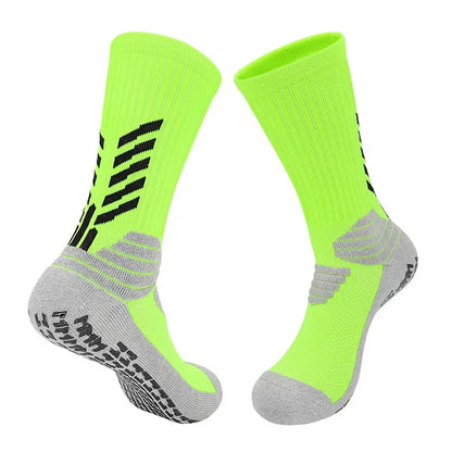 Football Socks Men - Thickened Cotton Medium Tube Anti Slip Soccer Socks With Cushioning - ZOOMNSTORE