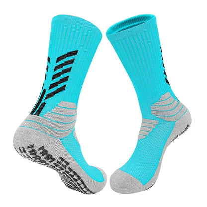 Football Socks Men - Thickened Cotton Medium Tube Anti Slip Soccer Socks With Cushioning - ZOOMNSTORE