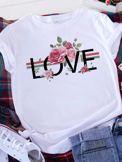 Free Spirit Leopard Love T-Shirt - Womens Short Sleeve Valentines Tee - ZOOMNSTORE