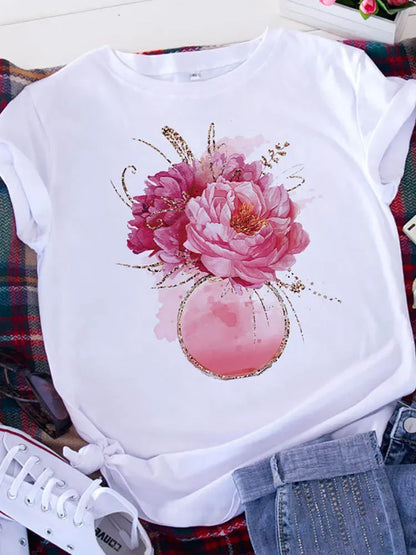 Free Spirit Leopard Love T-Shirt - Womens Short Sleeve Valentines Tee - ZOOMNSTORE
