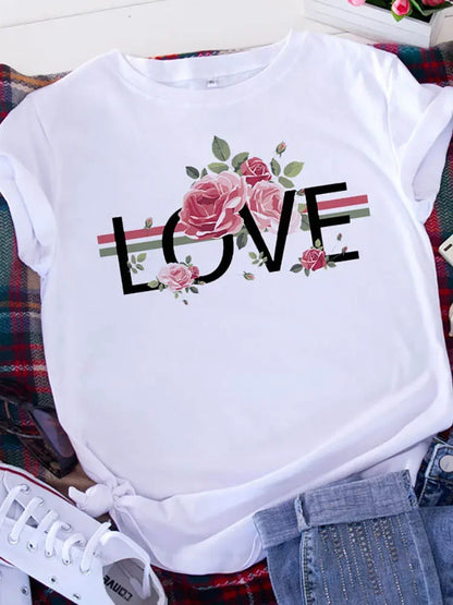 Free Spirit Leopard Love T-Shirt - Womens Short Sleeve Valentines Tee - ZOOMNSTORE