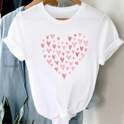 Free Spirit Leopard Love T-Shirt - Womens Short Sleeve Valentines Tee - ZOOMNSTORE